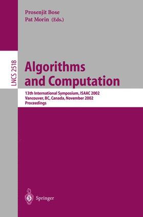 Morin / Bose |  Algorithms and Computation | Buch |  Sack Fachmedien