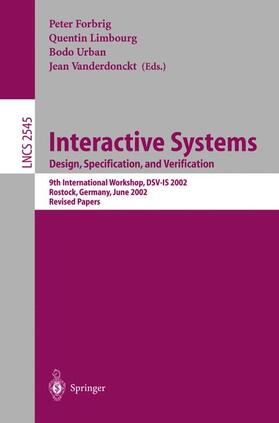 Urban / Limbourg / Vanderdonckt |  Interactive Systems: Design, Specification, and Verification | Buch |  Sack Fachmedien