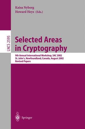 Heys / Nyberg |  Selected Areas in Cryptography | Buch |  Sack Fachmedien