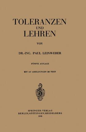 Leinweber |  Toleranzen und Lehren | Buch |  Sack Fachmedien