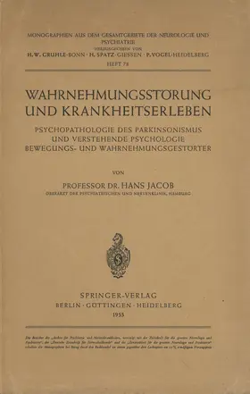 Jacob | Wahrnehmungsstörung und Krankheitserleben | Buch | 978-3-540-01945-9 | sack.de