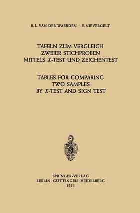 Nievergelt / Waerden |  Tafeln zum Vergleich Zweier Stichproben mittels X-Test und Zeichentest / Tables for Comparing Two Samples by X-Test and Sign Test | Buch |  Sack Fachmedien