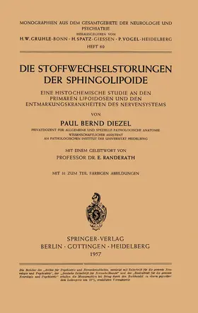 Diezel |  Die Stoffwechselstörungen der Sphingolipoide | Buch |  Sack Fachmedien