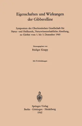 Knapp |  Eigenschaften und Wirkungen der Gibberelline | Buch |  Sack Fachmedien