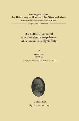 Hirt |  Der Differentialmodul eines lokalen Prinzipalrings über einem beliebigen Ring | Buch |  Sack Fachmedien