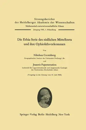 Papastamatiou / Creutzburg |  Die Ethia-Serie des südlichen Mittelkreta und ihre Ophiolithvorkommen | Buch |  Sack Fachmedien