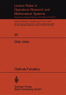 Uebe |  Optimale Fahrpläne | Buch |  Sack Fachmedien