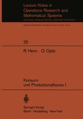 Opitz / Henn |  Konsum- und Produktionstheorie I | Buch |  Sack Fachmedien