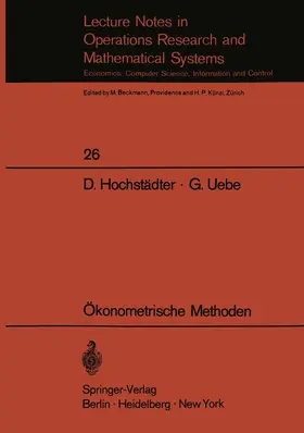 Uebe / Hochstädter |  Ökonometrische Methoden | Buch |  Sack Fachmedien