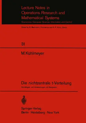 Kühlmeyer |  Die nichtzentrale t-Verteilung | Buch |  Sack Fachmedien