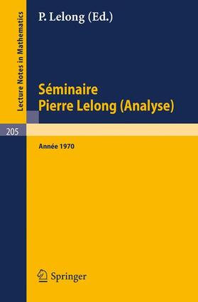 Eckmann / Dold |  Séminaire Pierre Lelong (Analyse), Année 1970 | Buch |  Sack Fachmedien