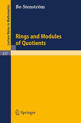 Stenström |  Rings and Modules of Quotients | Buch |  Sack Fachmedien