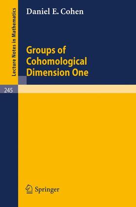 Cohen |  Groups of Cohomological Dimension One | Buch |  Sack Fachmedien