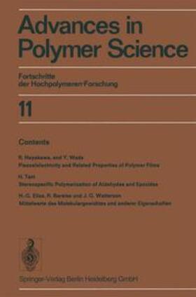 Cantow / Dall’Asta / Ferry |  Advances in Polymer Science | Buch |  Sack Fachmedien