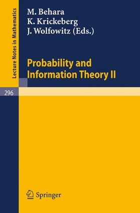 Behara / Wolfowitz / Krickeberg |  Probability and Information Theory II | Buch |  Sack Fachmedien