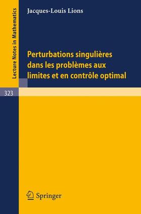 Lions |  Perturbations Singulieres dans les Problemes aux Limites et en Controle Optimal | Buch |  Sack Fachmedien
