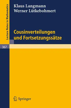 Lütkebohmert / Langmann |  Cousinverteilungen und Fortsetzungssätze | Buch |  Sack Fachmedien