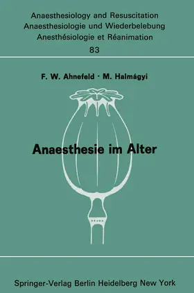 Halmagyi / Ahnefeld |  Anaesthesie im Alter | Buch |  Sack Fachmedien