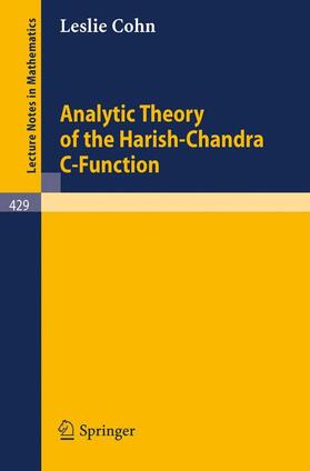 Cohn |  Analytic Theory of the Harish-Chandra C-Function | Buch |  Sack Fachmedien