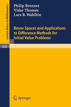 Brenner / Wahlbin / Thomee |  Besov Spaces and Applications to Difference Methods for Initial Value Problems | Buch |  Sack Fachmedien