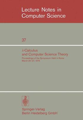 Böhm |  ¿-Calculus and Computer Science Theory | Buch |  Sack Fachmedien