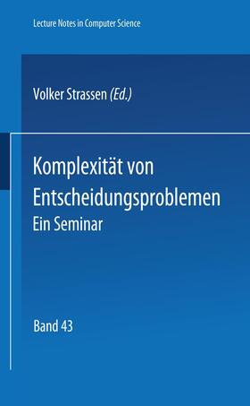 Strassen / Specker |  Komplexität von Entscheidungsproblemen | Buch |  Sack Fachmedien
