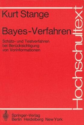 Stange / Deutler / Wilrich |  Bayes-Verfahren | Buch |  Sack Fachmedien