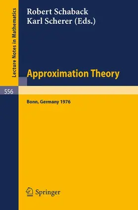 Scherer / Schaback |  Approximation Theory | Buch |  Sack Fachmedien