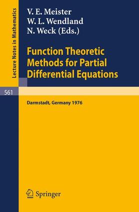 Meister / Wendland / Weck |  Function Theoretic Methods for Partial Differential Equations | Buch |  Sack Fachmedien