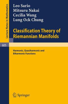 Sario / Chung / Nakai |  Classification Theory of Riemannian Manifolds | Buch |  Sack Fachmedien