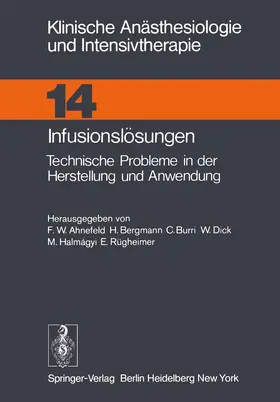 Ahnefeld / Bergmann / Rügheimer |  Infusionslösungen | Buch |  Sack Fachmedien