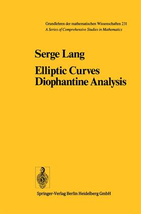 Lang |  Elliptic Curves | Buch |  Sack Fachmedien