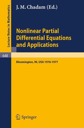 Chadam |  Nonlinear Partial Differential Equations and Applications | Buch |  Sack Fachmedien