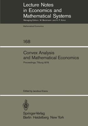 Kriens |  Convex Analysis and Mathematical Economics | Buch |  Sack Fachmedien