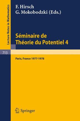  Séminaire de Théorie du Potentiel Paris, 1977-1978, No. 4 | Buch |  Sack Fachmedien