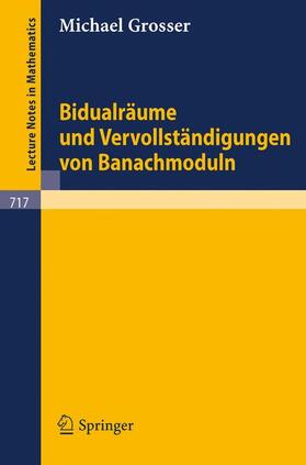 Grosser |  Bidualräume und Vervollständigungen von Banachmoduln | Buch |  Sack Fachmedien