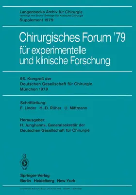 Junghanns |  Chirurgisches Forum '79 | Buch |  Sack Fachmedien