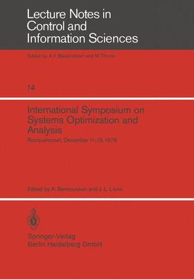 Bensoussan / Lions |  International Symposium on Systems Optimization and Analysis | Buch |  Sack Fachmedien