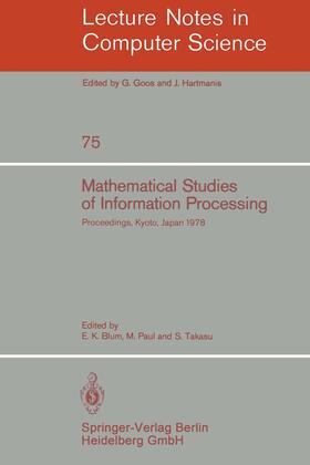 Blum / Takasu / Paul |  Mathematical Studies of Information Processing | Buch |  Sack Fachmedien