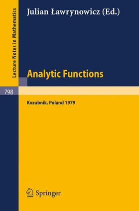 Lawrynowicz |  Analytic Functions. Kozubnik 1979 | Buch |  Sack Fachmedien