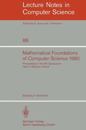 Dembinski |  Mathematical Foundations of Computer Science 1980 | Buch |  Sack Fachmedien