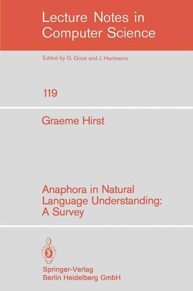 Hirst |  Anaphora in Natural Language Understanding | Buch |  Sack Fachmedien