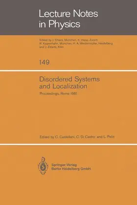 Castellani / Peliti / Di Castro |  Disordered Systems and Localization | Buch |  Sack Fachmedien