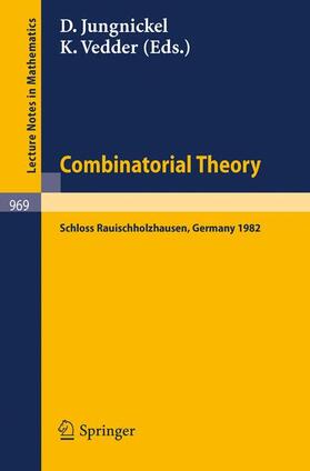 Vedder / Jungnickel |  Combinatorial Theory | Buch |  Sack Fachmedien