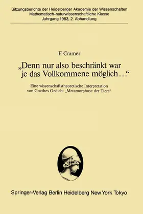 Cramer |  „Denn nur also beschränkt war je das Vollkommene möglich...“ | Buch |  Sack Fachmedien