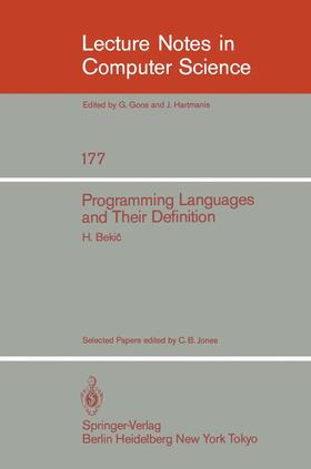 Bekic / Jones |  Programming Languages and their Definition | Buch |  Sack Fachmedien