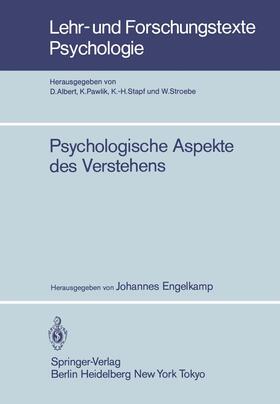 Engelkamp |  Psychologische Aspekte des Verstehens | Buch |  Sack Fachmedien