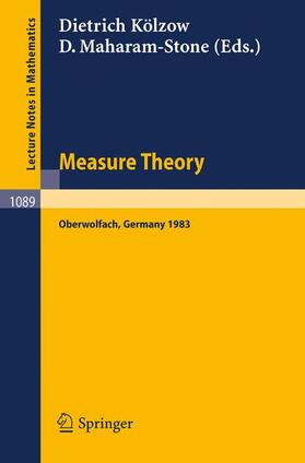 Maharam-Stone / Kölzow |  Measure Theory Oberwolfach 1983 | Buch |  Sack Fachmedien
