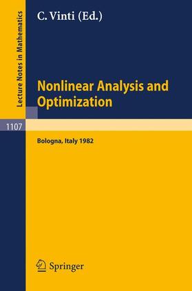 Vinti |  Nonlinear Analysis and Optimization | Buch |  Sack Fachmedien