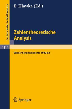 Hlawka |  Zahlentheoretische Analysis | Buch |  Sack Fachmedien